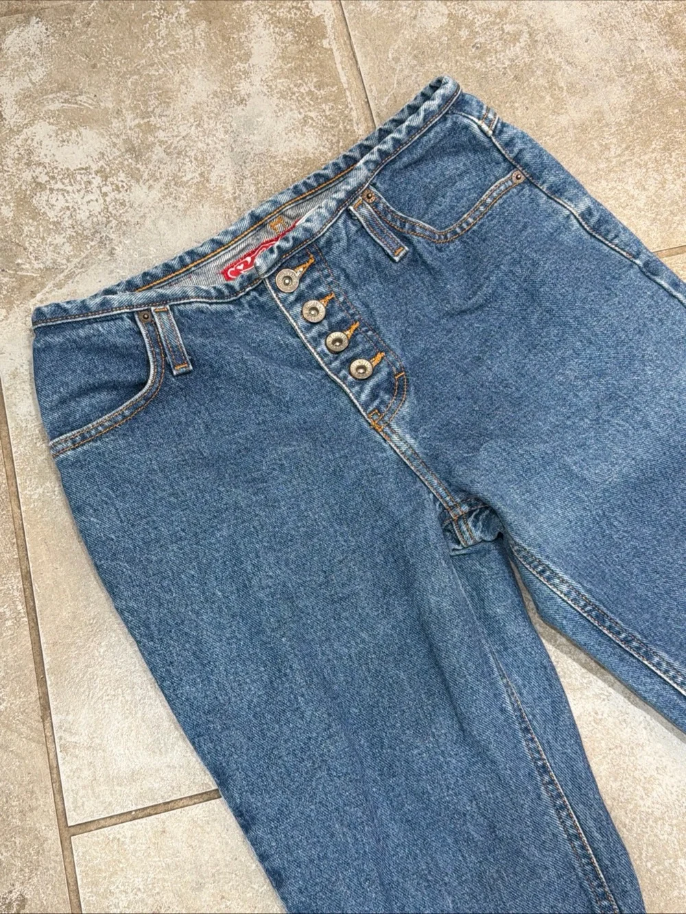 No Excuses Sexy Jeans Wear Bootcut Button Up Size 7/8 Cotton Jeans